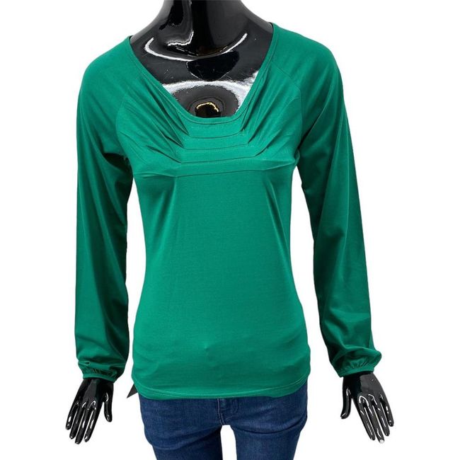 Дамска памучна блуза, Vero Moda, зелена, размери XS - XXL: ZO_8b1d5a5a-3cda-11ee-9c3f-9e5903748bbe 1