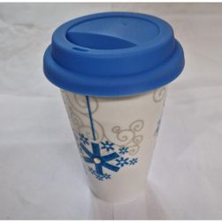 Керамична чаша със силиконов капак, 450 ml, цвят: ZO_a7d83b82-4b7d-11ed-b4f6-0cc47a6c9370