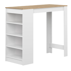 Fehér bárasztal tölgyfa asztallappal 115x50 cm Aravis ZO_256834