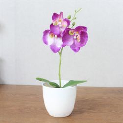 Umělá orchidej v květináči - 6 barev