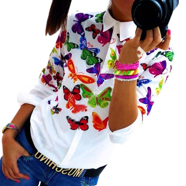 Ženska košulja sa šarenim leptirima 1