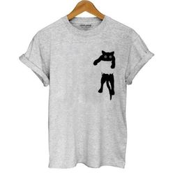 Tricou cu pisică pentru femei - 4 culori