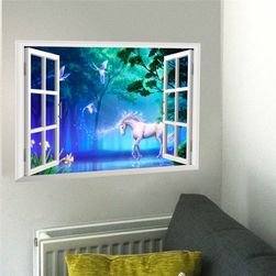 3D fali matrica 50 x 70 cm - Unicorn egy mesebeli világban