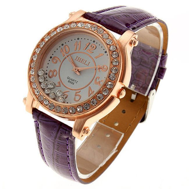 Dámské náramkové hodinky v purpurové barvě 1