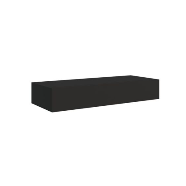 Półka ścienna z szufladą czarna 60 x 23,5 x 10 cm MDF ZO_330257-A 1