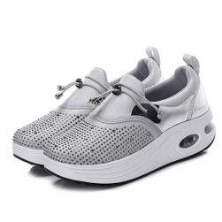Ženski čevlji s platformo Cambri Grey - velikost 8, Velikost čevljev: ZO_228645-38