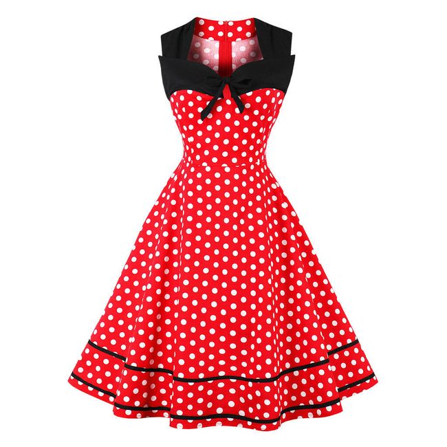 Vintage šaty s puntíky - 3 barvy 1