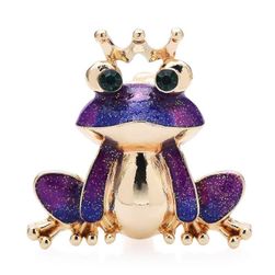 Wuli&baby Wear Crown Frog Broševi za žene Unisex 2-boje Prekrasan emajl Animal Party Casual Broš SS_1005004187532377