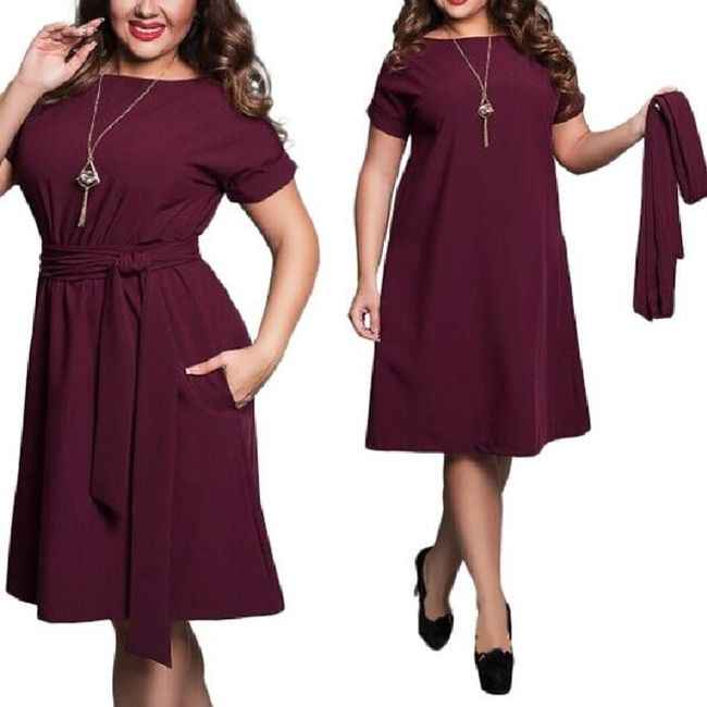 Plus size haljina s remenom 1