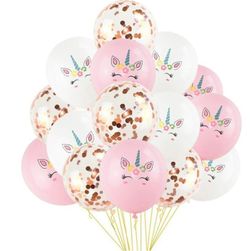 1 комплект балони за рожден ден - еднорог SS_32998374835-15pcs K