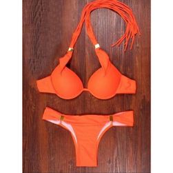 Bikini dama cu efect push-up si franjuri - 2 culori Portocaliu, marimea 5, Marimi XS - XXL: ZO_229365-XL