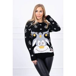 Коледен пуловер с елени - черен SN_21076-21077-U