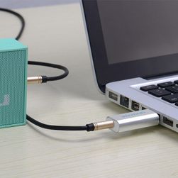 Преходник от USB към жак 3,5 мм - сребърен
