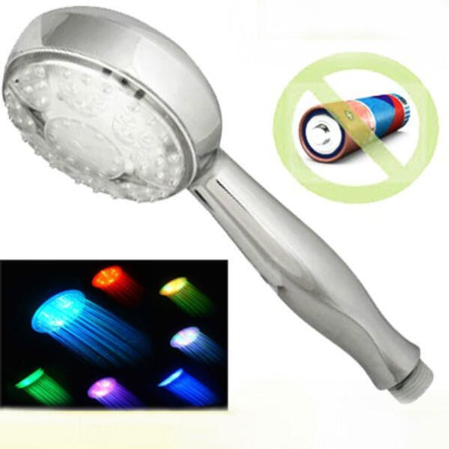 Sprchová LED hlavice s automatickým střídáním barev 1