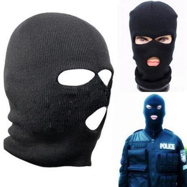 Maska na twarz czarna z 3 otworami 1