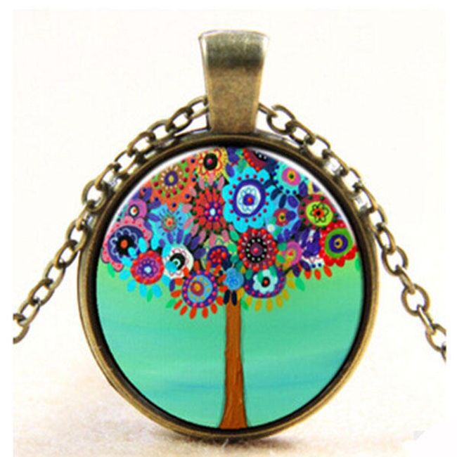 Vintage náhrdelník - barevný strom 1