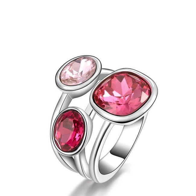 Prsteň s ružovými kamienkami 1