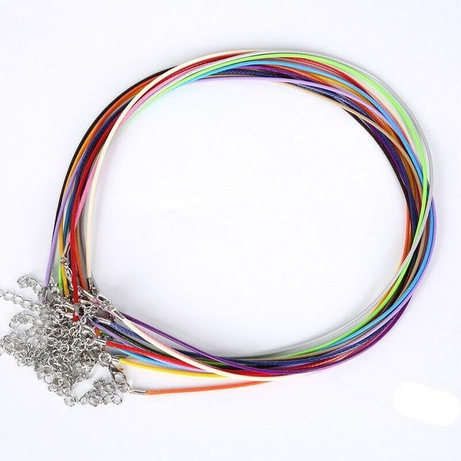 Koženkové šňůrky na krk pro výrobu šperků - 10 kusů - 17 barev 1