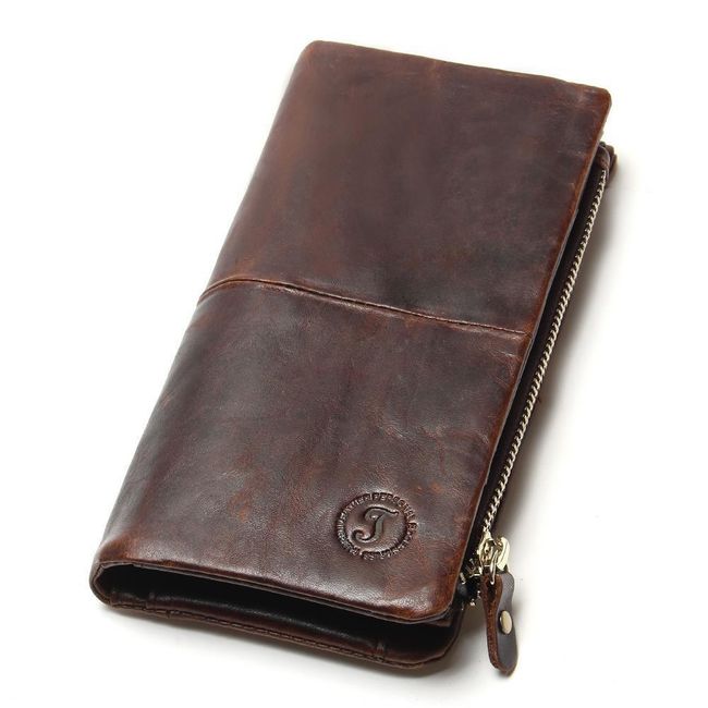 Pánska koženková peňaženka s odnímateľným vreckom na zips 1