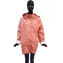 Jachetă din pânză pentru femei cu glugă - Somon, Dimensiuni textile CONFECTION: ZO_265394-50-52
