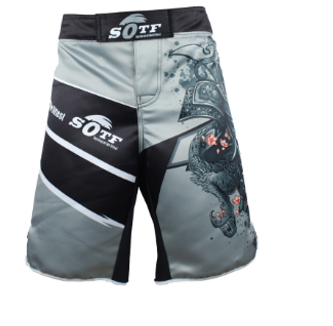 Pantaloni scurți sport cu motiv războinic 1