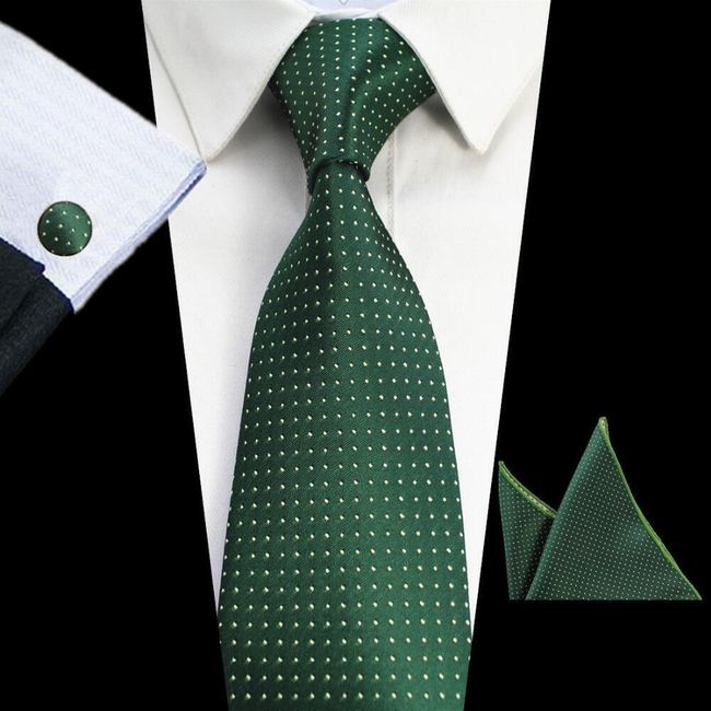 Вратовръзка с копчета за ръкавели и кърпичка - повече варианти 1