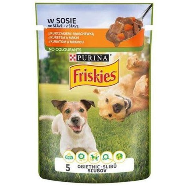 FRISKIES ADULT Dog 1x100g - csirkével és sárgarépával lében ZO_ZMX000054 1