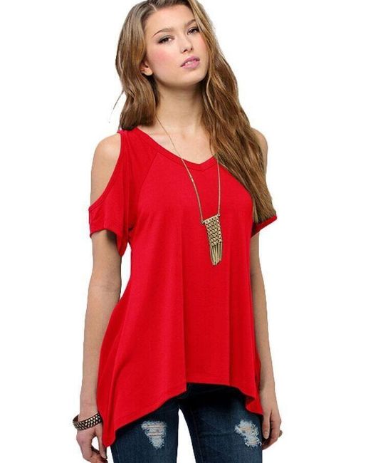 Stylové dámské tričko s odhalenými rameny - 9 barev 1