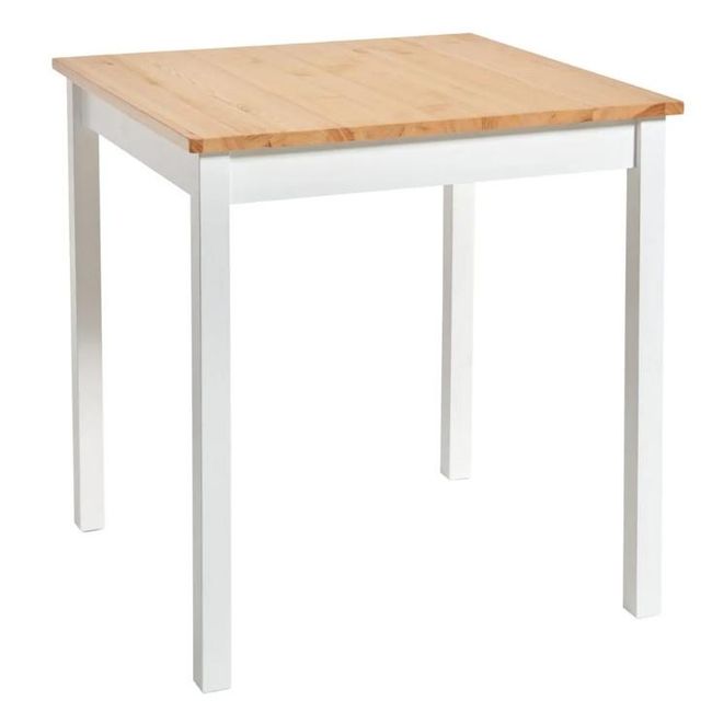 Stół do jadalni wykonany z drewna sosnowego z białą konstrukcją Sydney, 70 x 70 cm ZO_181227 1