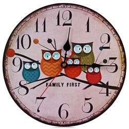 Стенен часовник със семейство сови
