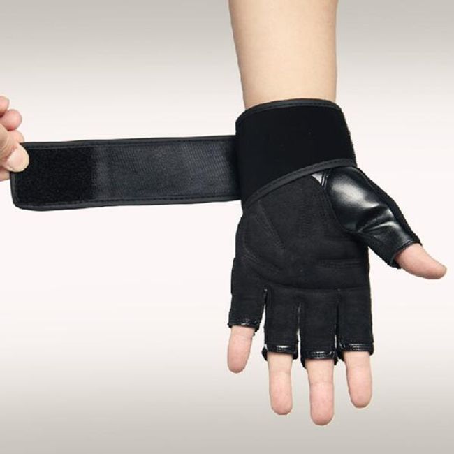 PU fitness rukavice v černé barvě 1