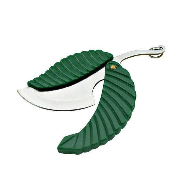 Klíčenka ve tvaru listu s kapesním nožem 1