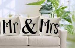 Poszewka na poduszkę - Mr. and Mrs.