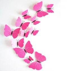 3D rózsaszín pillangó matricák