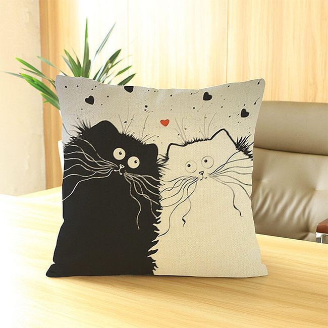 Navlaka za jastuk s ludim mačkama 1