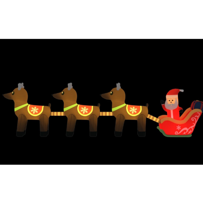 Коледни надуваеми Дядо Коледа и елен със светодиоди 138 см ZO_345299-A 1