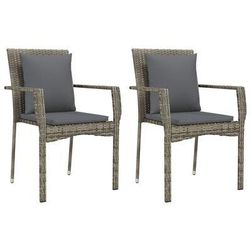Vrtne stolice s 2 siva jastuka od poliratana ZO_319878