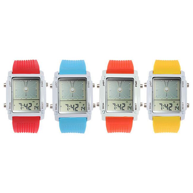 Multifunkční silikonové hodinky s LED podsvícením unisex - na výběr z 5 barev 1