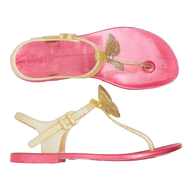 ZHOELALA, bielo - ružové sandále s motýlikom, zl - bf02, Veľkosti obuvi: ZO_77f7bc26-fae6-11ed-a460-4a3f42c5eb17 1