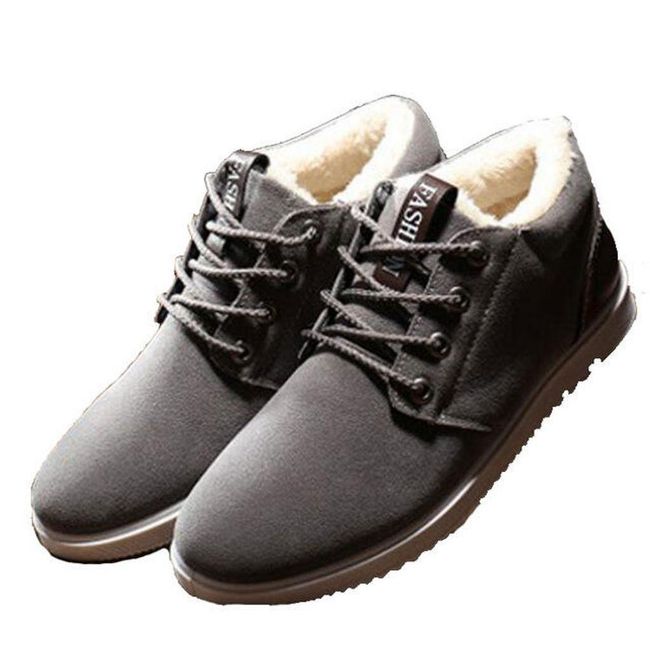 Мъжки зимни маратонки с кожа - 3 цвята, 6 размера Тъмно сиво - 7, Размери на обувките: ZO_234615-40 1