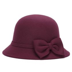Zimní dámský klobouk s mašlí - 6 barev