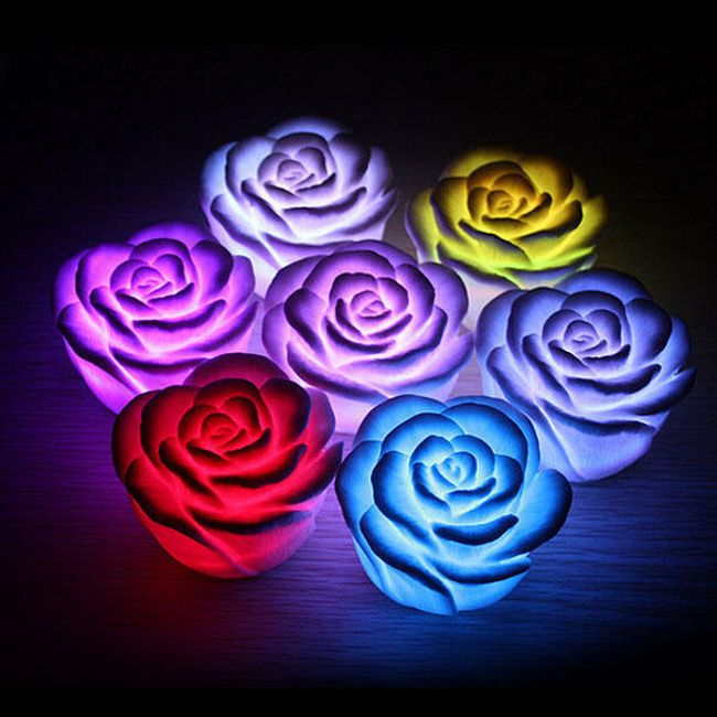 Sada LED květů růží - 5 kusů 1