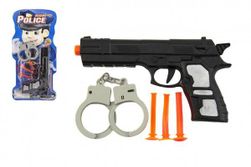 Pistole plast 21cm s přísavkami 3ks s pouty na kartě RM_00850408