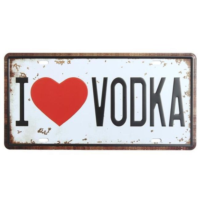 Plechová cedule I Love Vodka 1