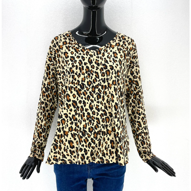 Лек дамски пуловер с леопардова шарка, размери XS - XXL: ZO_cb6c69d2-245f-11ed-9103-0cc47a6c9c84 1
