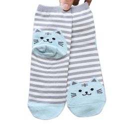Pruhované ponožky s kočičkou - 6 variant
