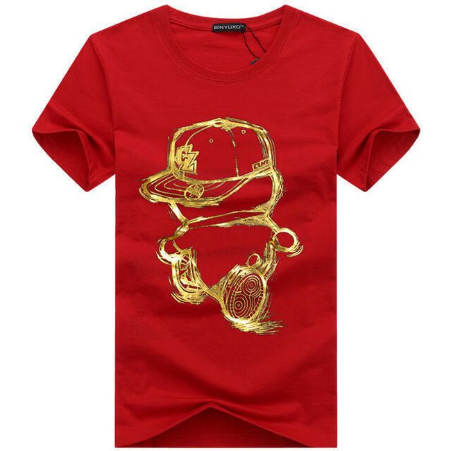 Tricou imprimat cu băiat în auriu - 5 culori 1