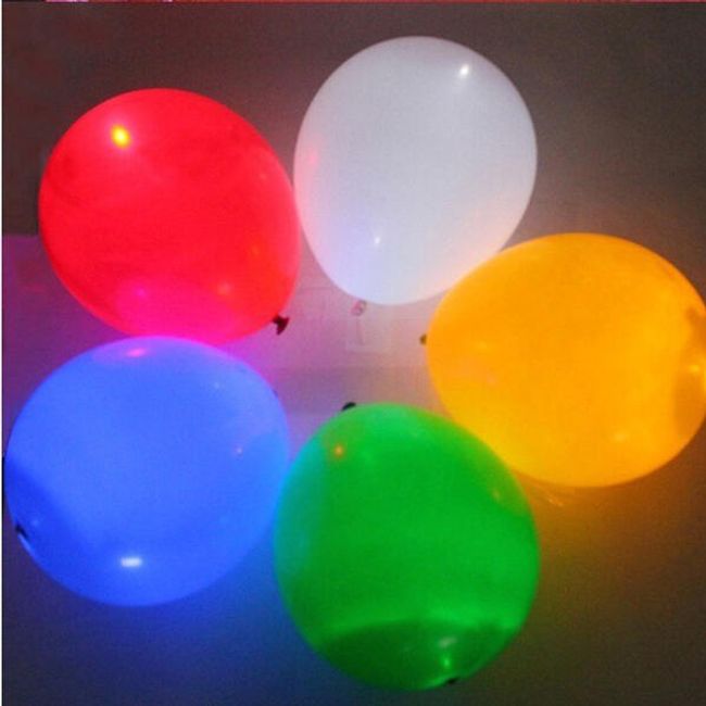 LED świecące baloniki 5 sztuk mix kolorów 1