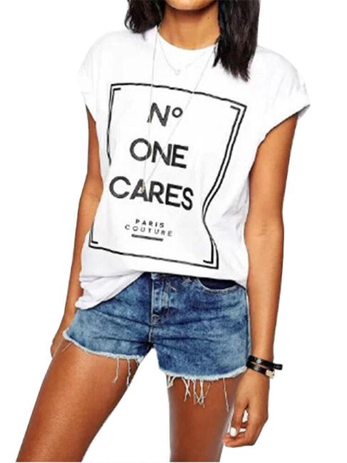 Dámské tričko s nápisem No One Cares 1