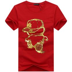 Majica z natisnjenim dečkom v zlati barvi - 5 barv